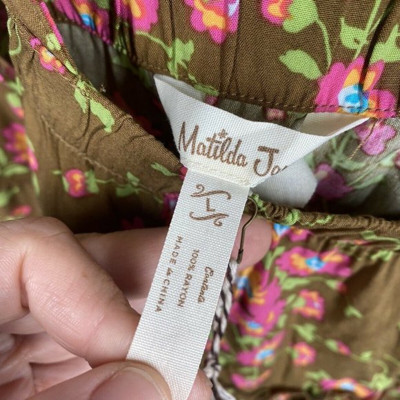 MATILDA JANE On A Whim Floral Cross Back Top Large Brown - Picture 6 of 8